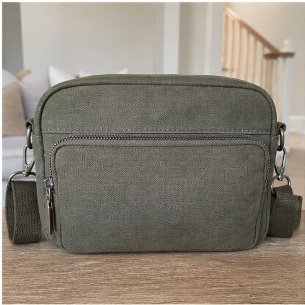 Olive Nylon Crossbody Bag